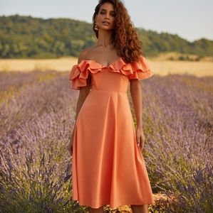 Alamour the Label Aviana Dress in Orange, Size M